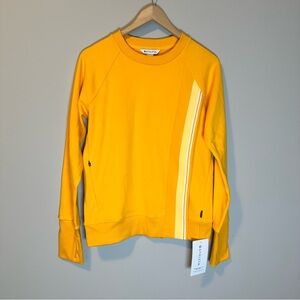 Athleta Crew Neck Yellow Triumph Game Point Sweatshirt Pullover Spring Workout